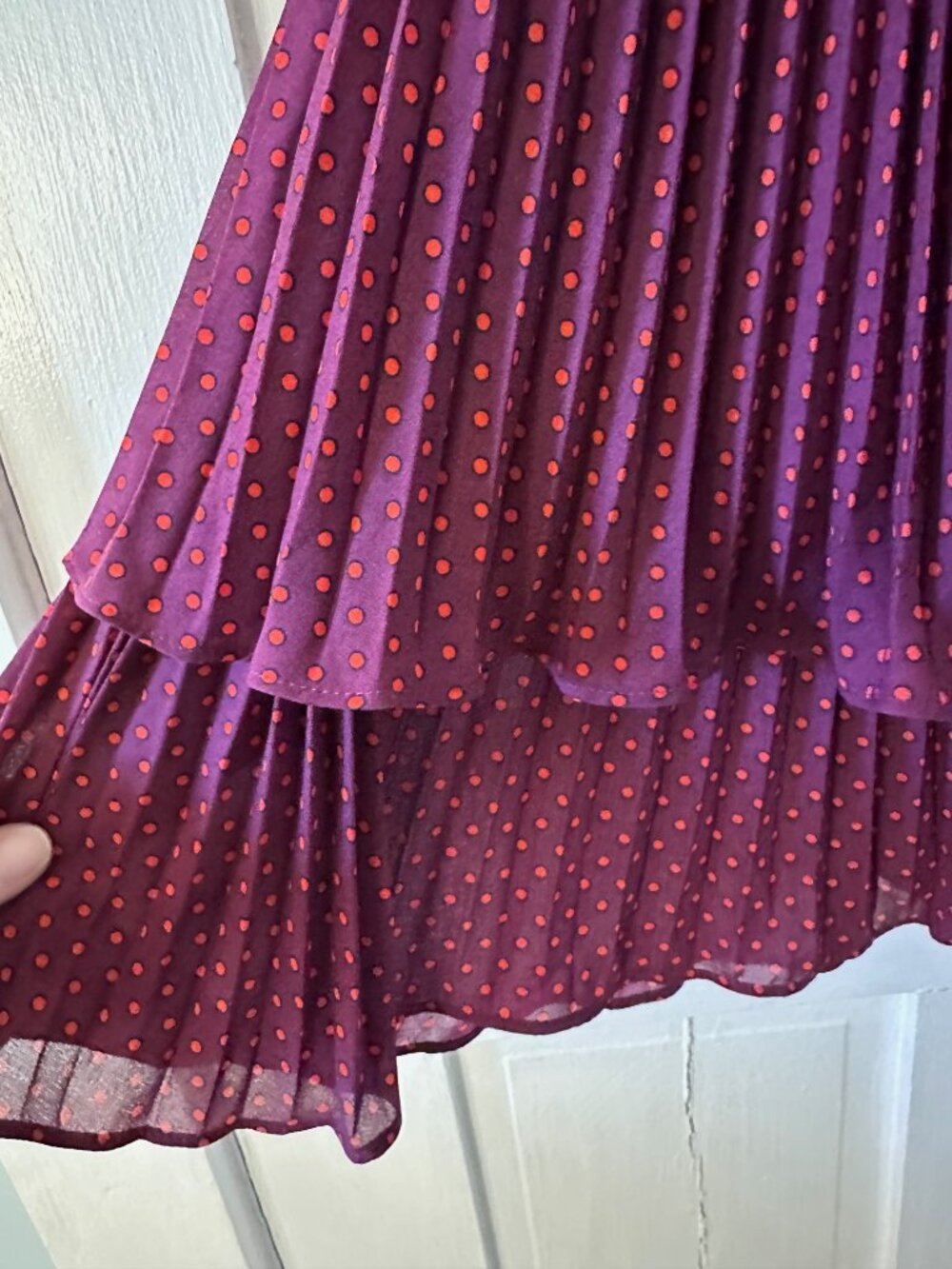 Ann Taylor Size 2 Pleated Polka Dot Sun Dress - Picture 6 of 9